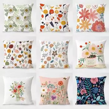 Простая цветочная наволочка для украшения общежития, офиса, гостиной, дивана, домашней наволочки 40x40cm