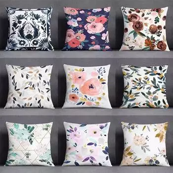Простая цветочная наволочка для украшения общежития, офиса, гостиной, дивана, домашней наволочки 40x40cm