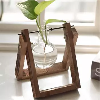Простая деревянная рама гидропонная ваза для растений персонализированный многоразовый цветочный горшок для офисов и домов