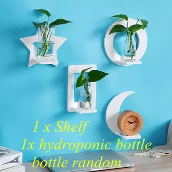Простая деревянно-пластиковая настенная подвеска для гостиной, настенная полка для хранения, зеленое растение, настенная подвеска square