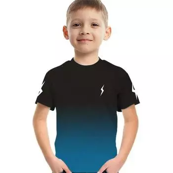 Простая детская одежда для мальчиков с принтом 3D-кота, футболка с коротким рукавом, детская одежда, модная футболка для мальчиков, топ, футболка 120