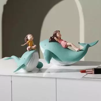 Простая девушка-кит, украшение рабочего стола, украшение для дома, счастье, небольшое украшение, креативный подарок на день рождения