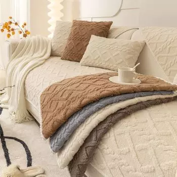 Простая диванная подушка Cat Petting Sense, универсальный чехол для дивана на четыре сезона, плюшевая утолщенная подушка, зимняя нескользящая ткань 70*70cm