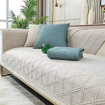 Простая диванная подушка, хлопковая, всесезонная, универсальная, современная, однотонная, Нескользящая подушка для сидения, кожаный чехол для дивана, ткань, полотенце 70*70