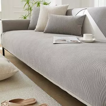 Простая диванная подушка из синели, универсальная нескользящая подушка для сидения на четыре сезона, однотонный чехол для дивана, высококачественный тканевый чехол 70x70cm 1pcs