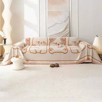 Простая диванная подушка из синели в скандинавском стиле, тканевое полотенце с полным покрытием, универсальное нескользящее покрывало на четыре сезона, тканевое одеяло с защитой от кошачьих царапин 180*130cm