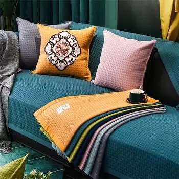 Простая диванная подушка, легкая роскошь, четырехсезонная нескользящая ткань, универсальный чехол для подушки, современный кожаный чехол для дивана 70*70