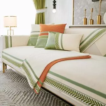 Простая диванная подушка с тиснением из синели, универсальная нескользящая подушка для дивана Four Seasons с тканевым чехлом для полотенец на спине 70x70