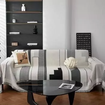 Простая диванная подушка в полоску из синели в европейском стиле, универсальные подушки для сидений Four Seasons, нескользящий кожаный чехол для дивана 180*130cm