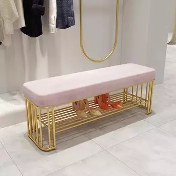 Простая дверь гостиной табурет для смены обуви дверь дома примерочная магазин длинная полоска обувь скандинавский магазин одежды диван табурет