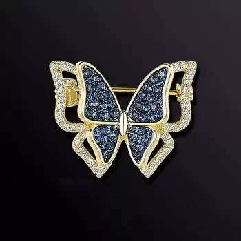 Простая двухслойная брошь-бабочка, элегантная и креативная, маленькая булавка для одежды в виде летящей бабочки, простые аксессуары