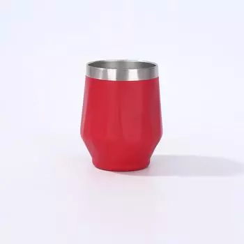 Простая двухслойная вакуумная U-образная чашка-яйцо из нержавеющей стали 304, чашка-термос с ручкой, бокал для красного вина 12oz without handle красный