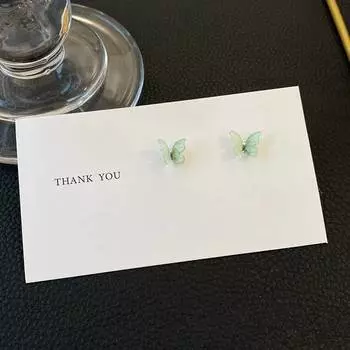 Простая фея Мини Милая стерео бабочка Бабочки Серьги Красочные 1cm