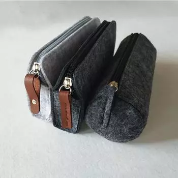 Простая фетровая косметичка на молнии, пенал, чехол для ручки, школьные принадлежности, канцелярские принадлежности