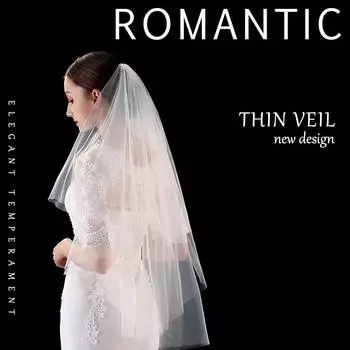 Простая фотомарлевая фата, свадебные аксессуары, аксессуары для волос, двойная расческа, белая марлевая фата, свадебная фата, тиара белый