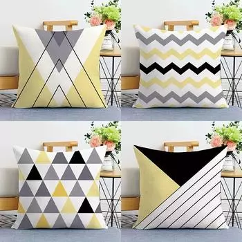 Простая геометрическая наволочка с принтом в стиле Ins для спальни, гостиной, квадратная наволочка с подушкой 40x40cm
