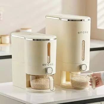 Простая герметичная влагонепроницаемая банка, экономящая место на кухне, защита от насекомых, банка для риса, вместительная, простая щелевая коробка-ведро для риса