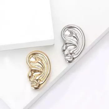 Простая гладкая брошь из сплава в виде ушей, персонализированная креативная брошь для мужского и женского костюма, пальто, корсаж, ювелирное украшение