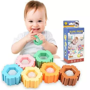 Простая головоломка с ямочками, строительные блоки, волчок, бесконечная сборка, антистрессовый пузырьковый спиннер, детский образовательный гироскоп, игрушка-непоседа