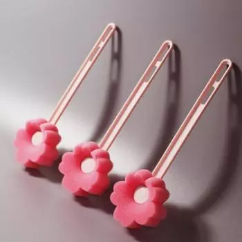 Простая губчатая щетка для чашки Щетка для чистки домашней бутылки с длинной ручкой Губчатая щетка без мертвого угла Чашка с водой Пятно от чая Маленькая щетка Красные цветы