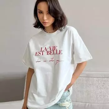 Простая хлопковая футболка с буквенным принтом, женская, весна-лето, свободная футболка с круглым вырезом и коротким рукавом, женская модная уличная универсальная футболка S белый