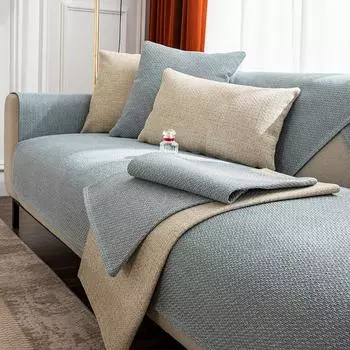 Простая хлопково-льняная подушка для дивана в скандинавском стиле, нескользящая универсальная однотонная четырехсезонная подушка, современная мода, новый китайский чехол для дивана, чехол для полотенец 70*70