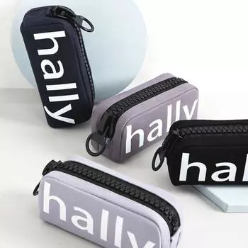 Простая холщовая большая сумка для ручек на молнии, модная стильная сумка для карандашей, переносная сумка для хранения канцелярских принадлежностей для детей style 2