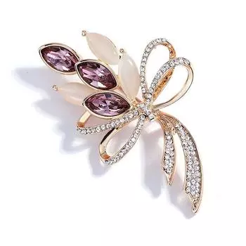 Простая хрустальная брошь женская элитная роскошная брошь из сплава аксессуары шелковая пряжка для шарфа аксессуары женская брошь синий