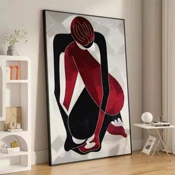 Простая и абстрактная фигура, художественная живопись, настенная роспись для гостиной, постер, украшение на стену, украшение для дома 20X30cm no frame красный