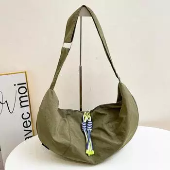 Простая и элегантная однотонная нейлоновая сумка через плечо, новая сумка через плечо с мягкой молнией, многофункциональная сумка для поездок на работу