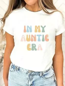 Простая и элегантная женская белая футболка с принтом S