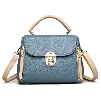 Простая и элегантная женская сумка-мессенджер, модная атмосфера, универсальная сумка для мамы, ретро-стиль, портативная сумка через плечо one size fits all синий