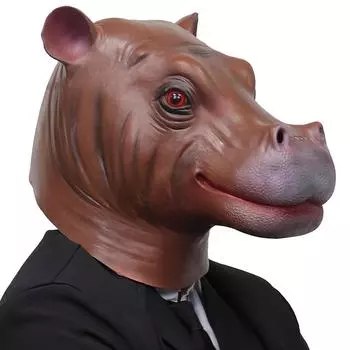 Простая и честная маска бегемота, как забавная маска животного One Size коричневый