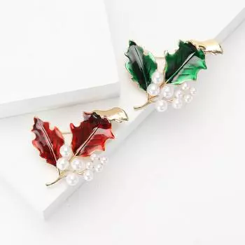 Простая и изысканная брошь из жемчуга в виде листа из сплава, модная универсальная женская брошь для кардигана, корсажа, ювелирное украшение