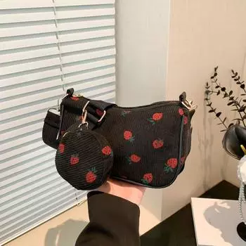 Простая и милая сумка-мессенджер Wind, простая сумка-тоут 2024 года, новая женская сумка, модная и повседневная сумка большой вместимости подмышкой чёрный