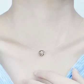 Простая и модная цепочка на ключицу со слезой русалки, прозрачное ожерелье со стразами, цепочка на шею из циркона с леской.