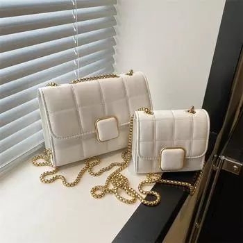 Простая и модная цепочка с текстурой, сумка подмышкой, весенняя универсальная сумка-мессенджер, маленькая квадратная сумка для женщин