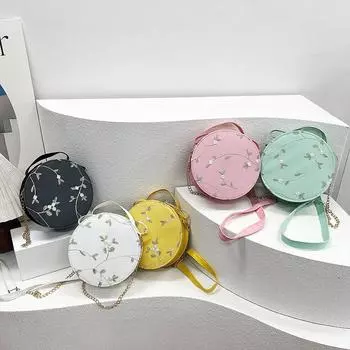 Простая и модная фактурная сумка в стиле ретро на лето, новая круглая сумка на одно плечо в китайском стиле для женщин