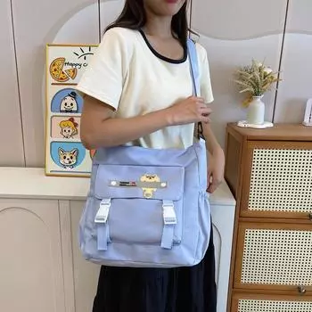 Простая и модная холщовая сумка для студентов, репетиторов, большая вместимость, повседневная универсальная сумка через плечо, сумка-мессенджер для поездок на работу хаки