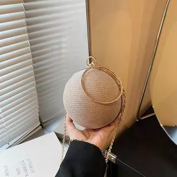 Простая и модная маленькая круглая сумка 2024 года, новая летняя повседневная модная сумка для ужина, персонализированная сумка-мессенджер большой вместимости через плечо чёрный