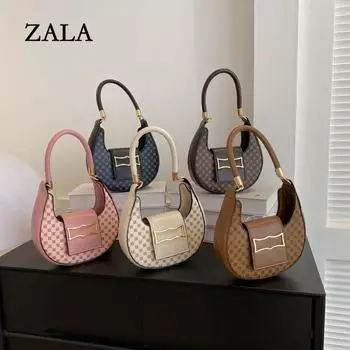 Простая и модная повседневная сумка в стиле ретро, женская популярная новая летняя сумка с иностранной текстурой на одно плечо под мышкой в форме полумесяца чёрный