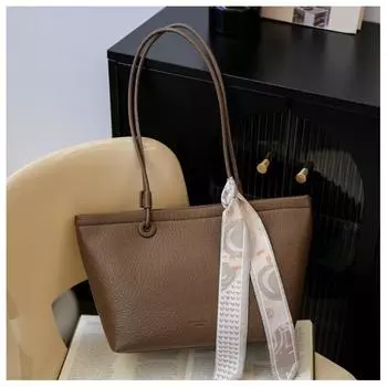 Простая и модная сумка большой вместимости для женщин 2024 года, новая модная сумка через плечо для поездок на работу, повседневная сумка-тоут чёрный