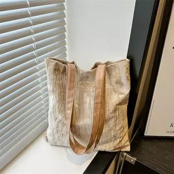 Простая и модная сумка большой вместимости для женщин 2024 года, новая модная сумка через плечо для поездок на работу, повседневная сумка-тоут для поездок на работу чёрный