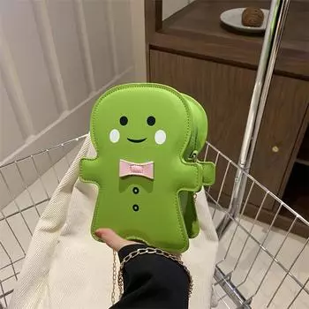 Простая и модная сумка через плечо 2024 года, маленькая сумка, весенняя новая, милая мультяшная женская сумка с косой цепочкой белый