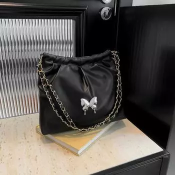 Простая и модная сумка через плечо для поездок на работу, популярная маленькая сумка в этом году, женская сумка-мессенджер 2024 года, новый нишевый дизайн чёрный