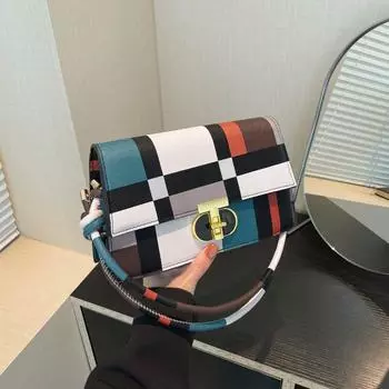 Простая и модная сумка через плечо, нишевая повседневная большая вместительная маленькая квадратная сумка, летняя новинка 2024 года, простая и модная сумка через плечо чёрный