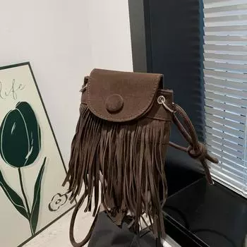 Простая и модная сумка через плечо, простая повседневная сумка-мессенджер небольшого размера для женщин, летняя новая модная и простая сумка для мобильного телефона 2024 года чёрный