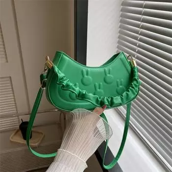 Простая и модная сумка через плечо с отступом 2024 года, новая женская сумка с мягкой ручкой, темпераментная ручная сумка карамельного цвета, повседневная сумка-мессенджер чёрный