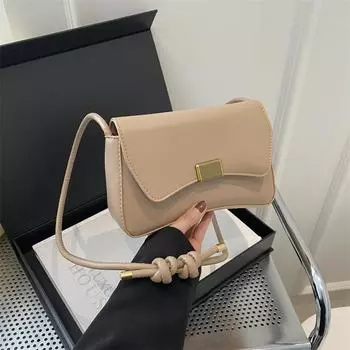 Простая и модная сумка через плечо в стиле ретро, повседневная женская сумка через плечо, весна 2024, новая простая повседневная женская сумка через подмышку чёрный