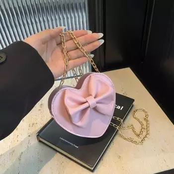 Простая и модная сумка для любви 2024 года, летняя новая симпатичная сумка через плечо для девочек, милая сумка в форме сердца, красный конверт чёрный